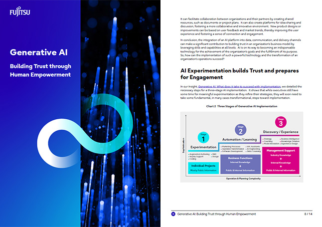 Image of report "Generative AI: Building Trust through Human Empowerment" text