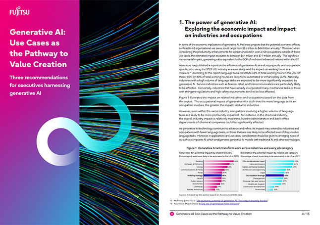 Image of report "Generative AI: Use Cases as the Pathway to Value Creation" text